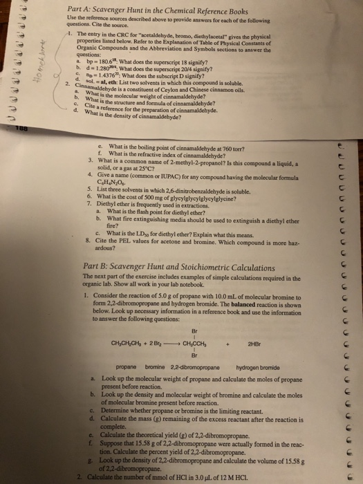 Chemistry Reference Table Scavenger Hunt Elcho Table