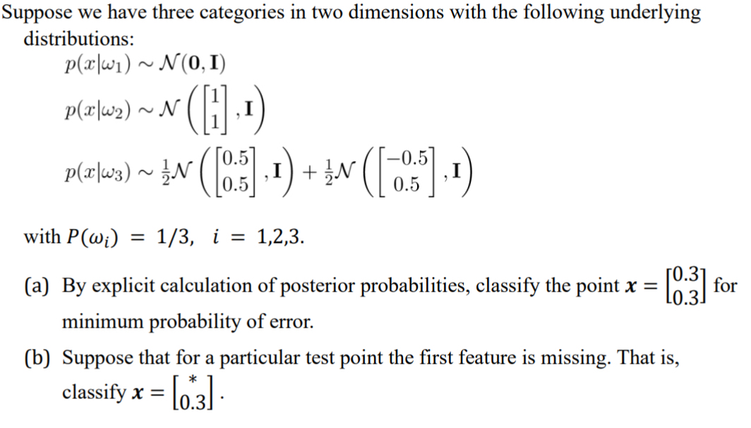 Solved Suppose we have three categories in two dimensions | Chegg.com