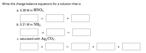 Solved Write the charge-balance equations for a solution | Chegg.com