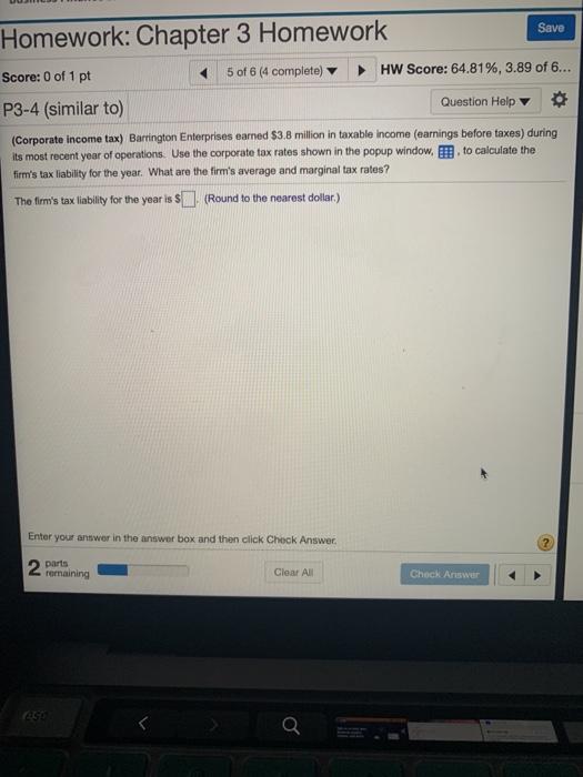 Solved Save Homework: Chapter 3 Homework Score: 0 of 1 pt 5 | Chegg.com