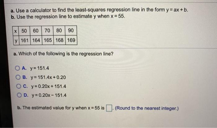 Least squares deals regression calculator