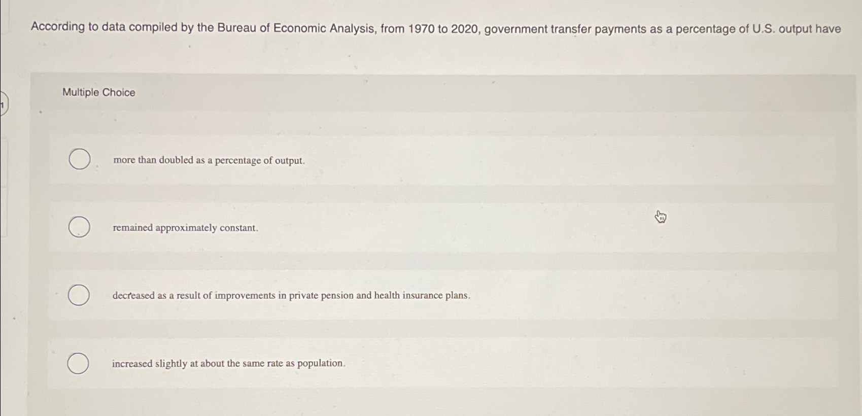 Solved Cording To Data Compiled By The Bureau Of Economic | Chegg.com