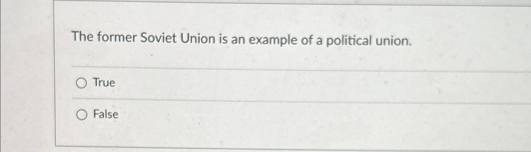 Solved The former Soviet Union is an example of a political | Chegg.com