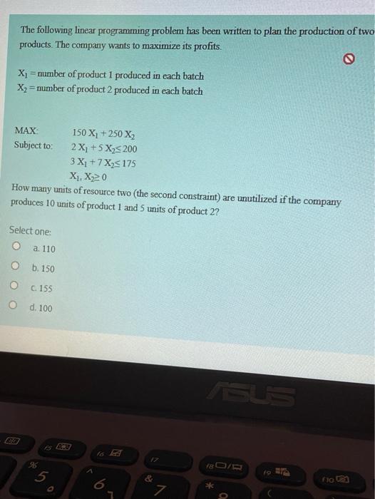 Solved The following linear programming problem has been | Chegg.com