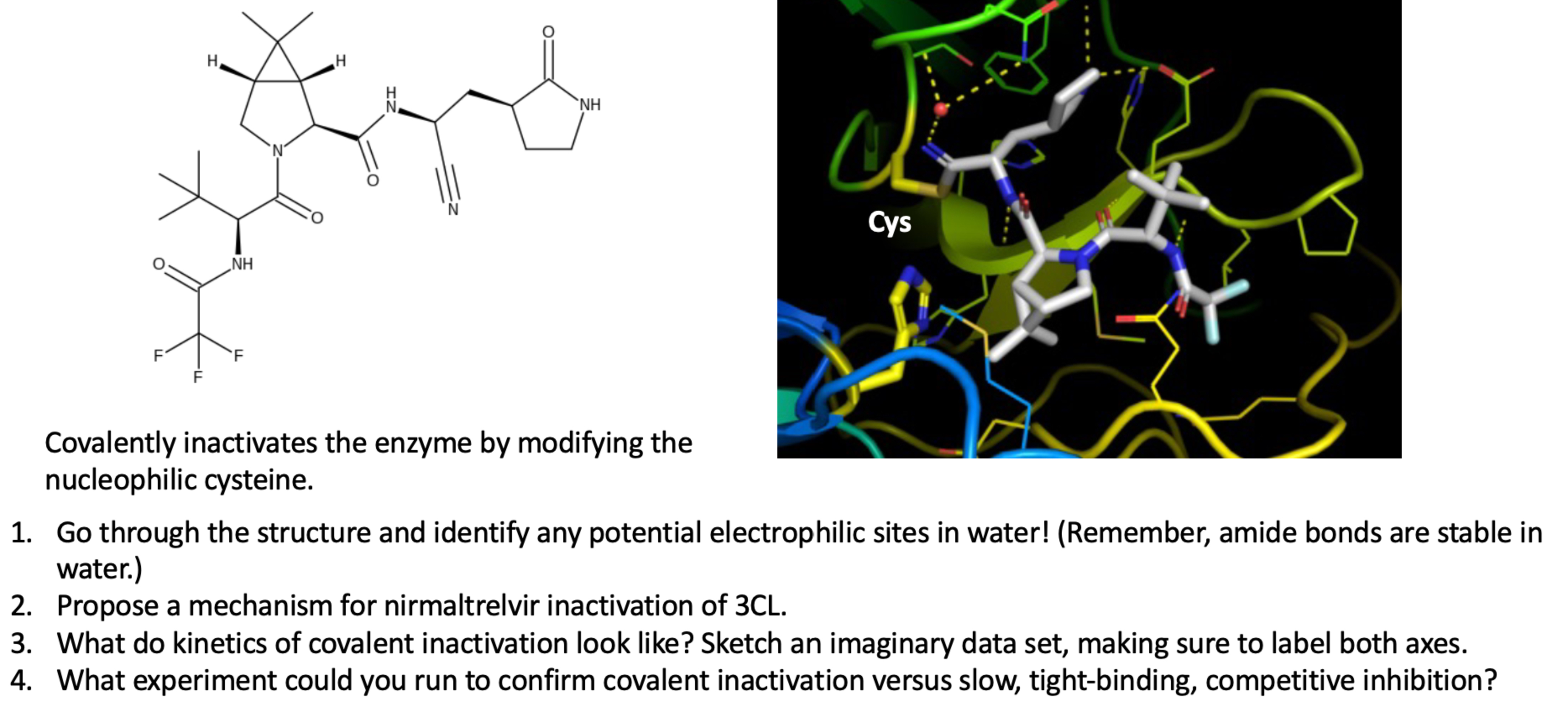 Solved Covalently inactivates the enzyme by modifying | Chegg.com