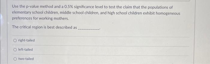 Solved A simple random sample of school children was | Chegg.com