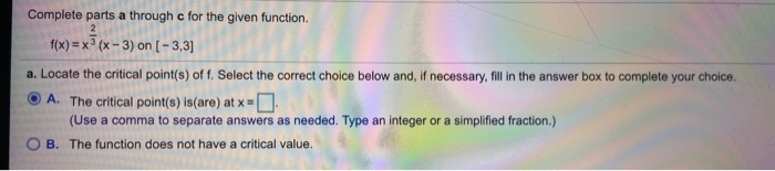 Solved 2 Complete parts a through c for the given function. | Chegg.com