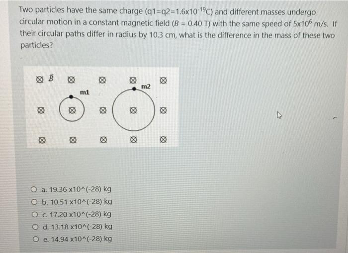 Solved Two particles have the same charge (q1=42=1.6x10-19C) | Chegg.com