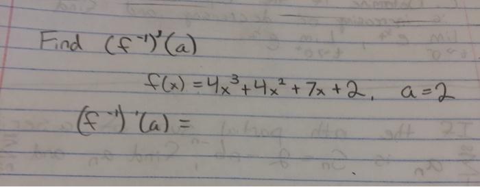 Solved Find F A F X 4x³ 4x² 7x 2 A 2