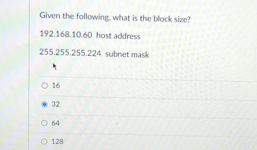 Solved Given the following, what is the block | Chegg.com