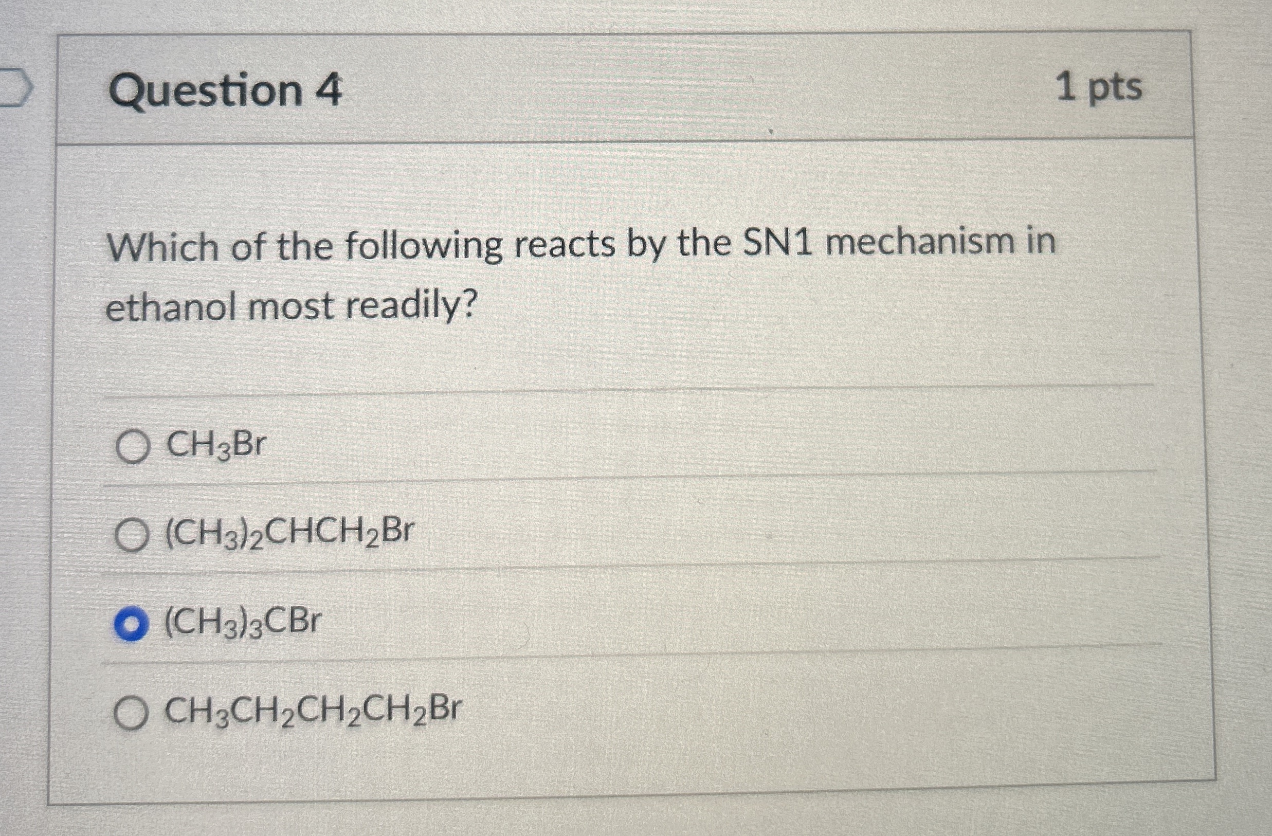 Solved Question 41 ﻿ptsWhich of the following reacts by the | Chegg.com