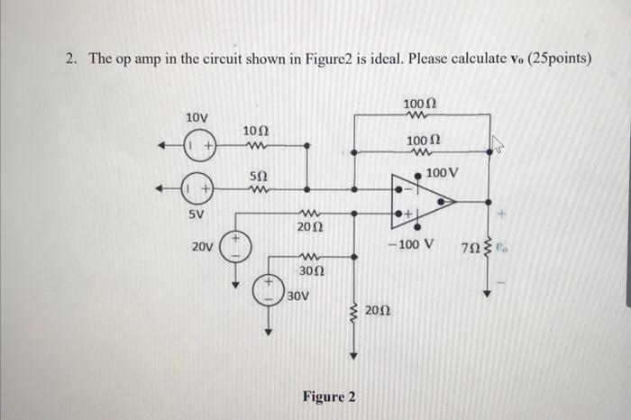 Solved 2. The op amp in the circuit shown in Figure2 is | Chegg.com