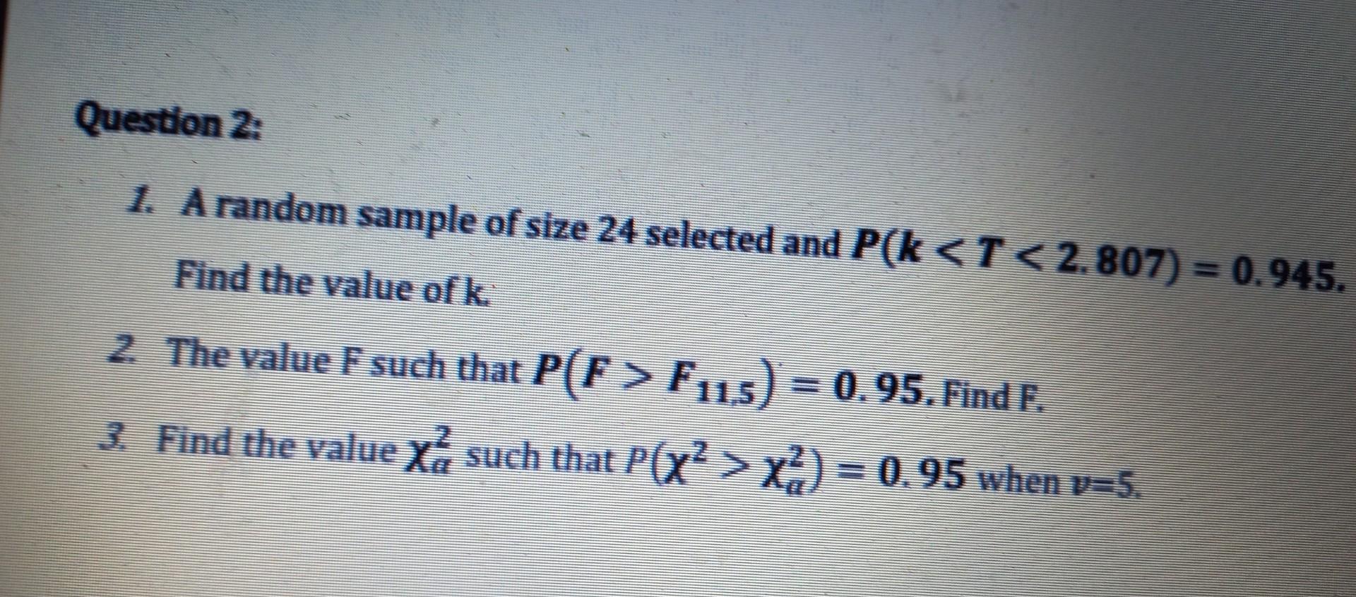 Solved 1. A random sample of size 24 selected and | Chegg.com