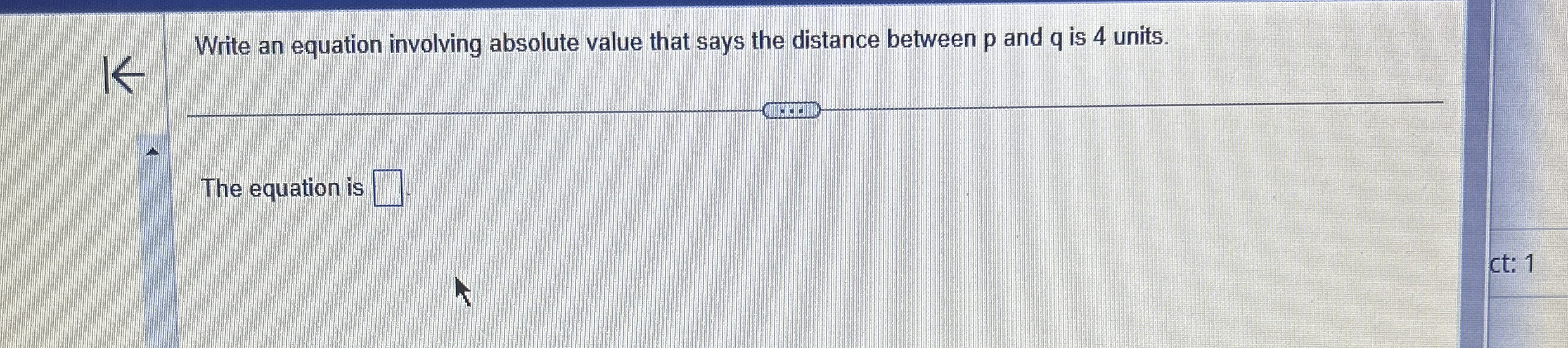 Solved Write an equation involving absolute value that says | Chegg.com
