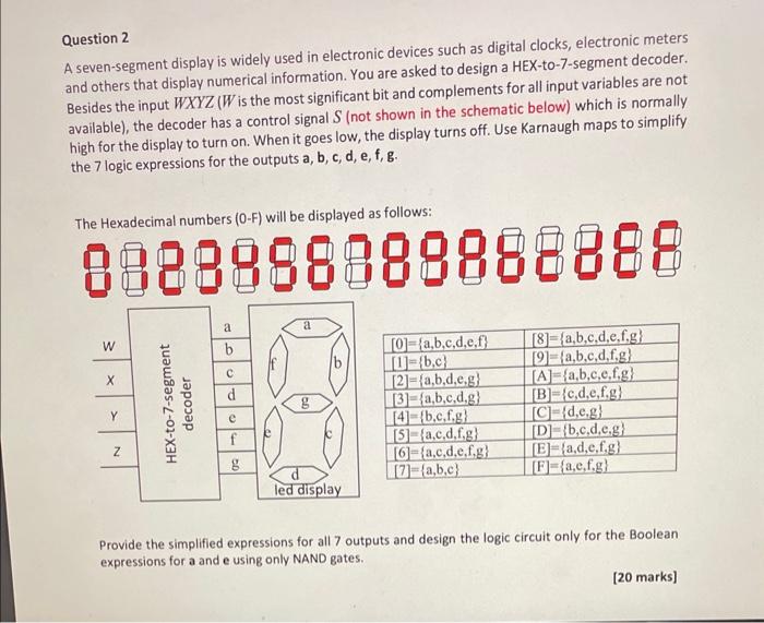 Solved Question 2 A seven-segment display is widely used in | Chegg.com