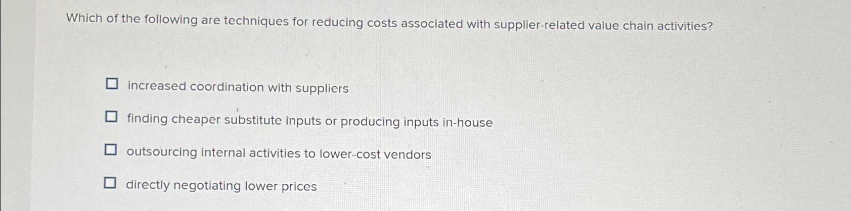 Solved Which of the following are techniques for reducing | Chegg.com