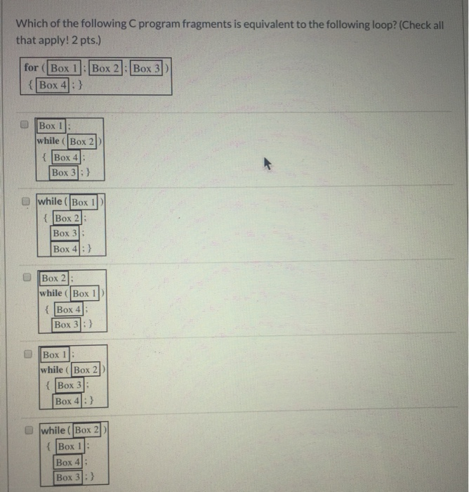 Solved Which of the following C program fragments is | Chegg.com