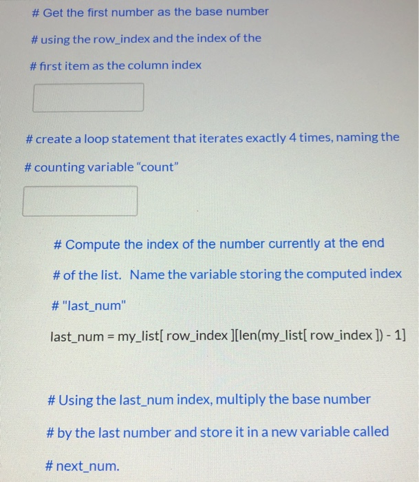 Solved The Following Program Is Missing Lines Of Code. Fill | Chegg.com