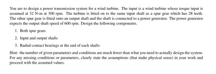 Solved You are to design a power transmission system for a | Chegg.com