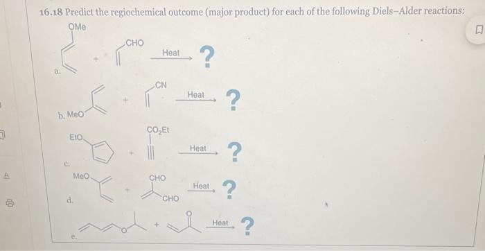 Solved 618 Predict The Regiochemical Outcome Major 4741