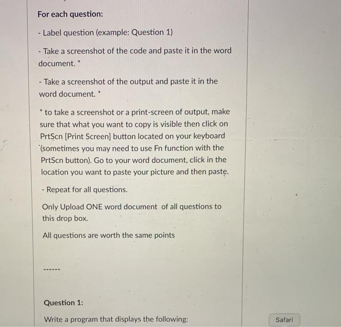 For each question: - Label question (example: | Chegg.com
