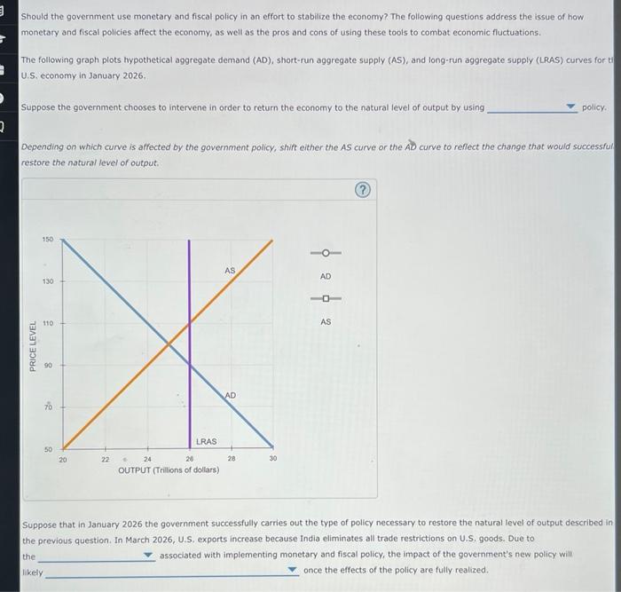 Solved Should The Government Use Monetary And Fiscal Policy | Chegg.com