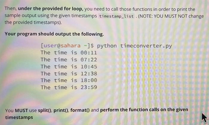 Solved Topic: Timestamp Converter Write a program | Chegg.com