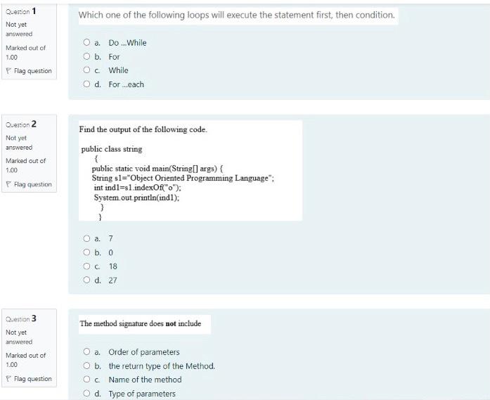 Solved Question 1 Which one of the following loops will | Chegg.com
