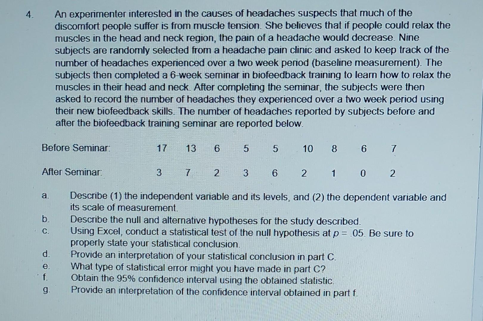 what is your hypothesis about the causes of jane's headaches