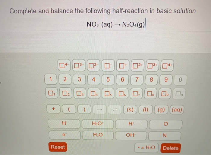 Solved Complete And Balance The Following Half-reaction In | Chegg.com