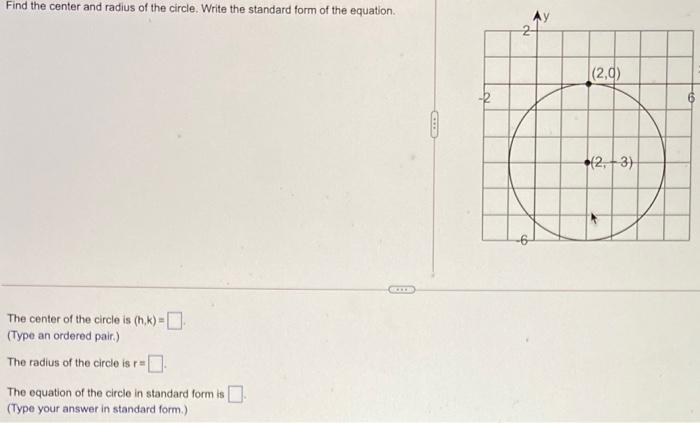 Solved Write the standard form of the equation and the | Chegg.com