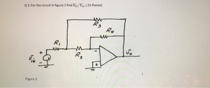 Solved Q3. For the circuit in figure 2 find Vo/Vin (25 | Chegg.com