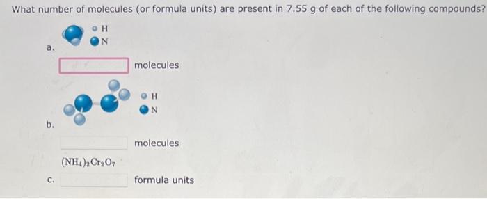 Solved What mass of compound is present in 4.50 moles of | Chegg.com