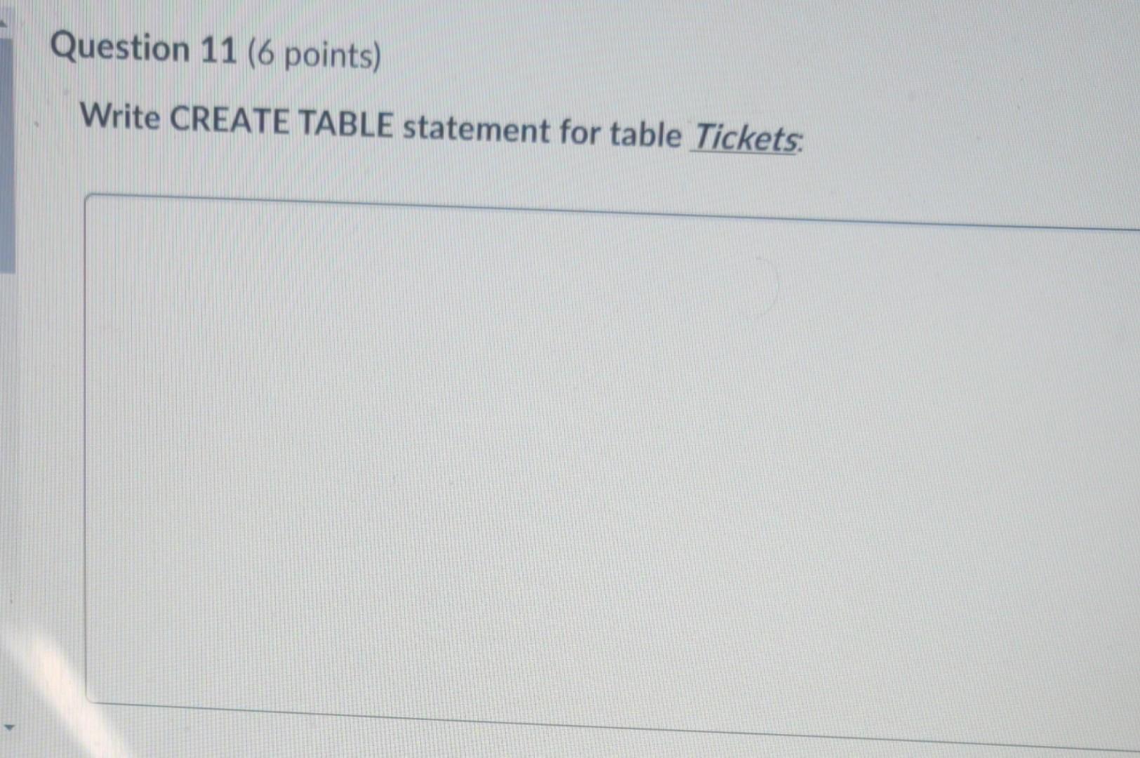 Solved Write CREATE TABLE statement for table | Chegg.com