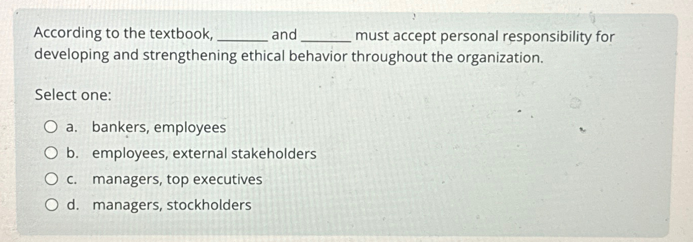 Solved According to the textbook, and must accept personal | Chegg.com
