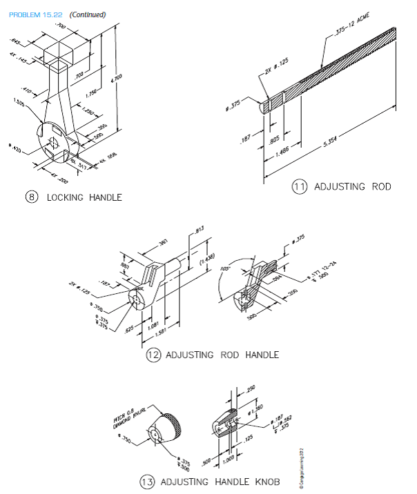 Working drawing (in.) Assembly Name: Table Vise SPECIFI... | Chegg.com