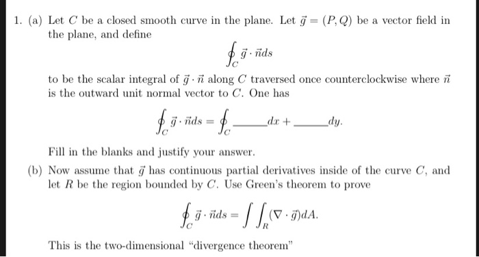 Solved 1 A Let C Be A Closed Smooth Curve In The Plane Chegg Com