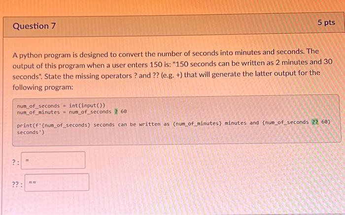 Solved A python program is designed to convert the number of | Chegg.com