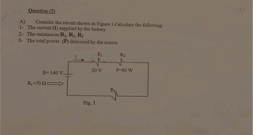 Solved Question (3) A) Consider The Circuit Shown In Figure | Chegg.com