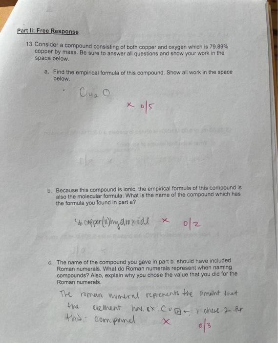 Solved 13. Consider a compound consisting of both copper and | Chegg.com