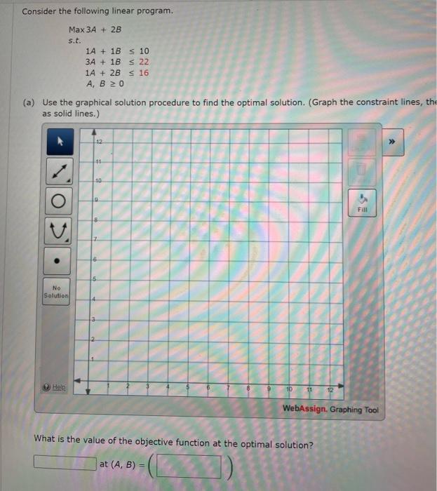 Solved consider the following linear program Max 3A+28 | Chegg.com