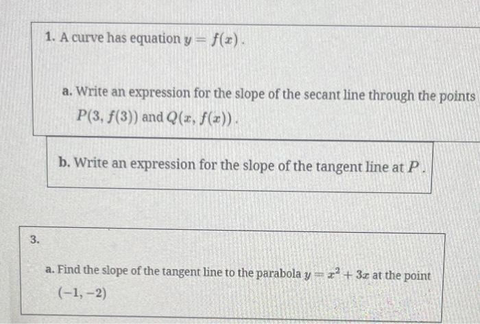 Solved 1 A Curve Has Equation Y F X A Write An