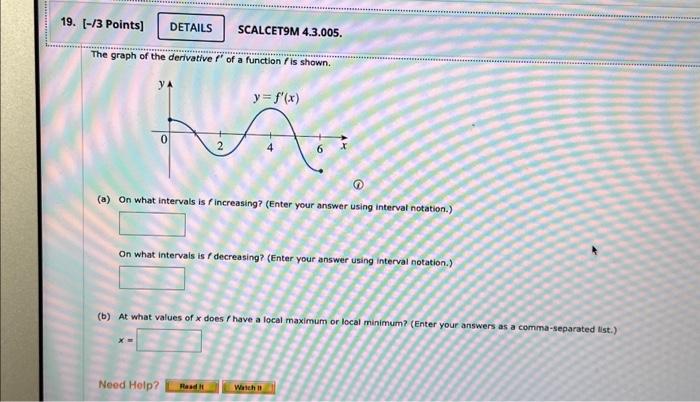 Solved a) On what intervals is f increasing? (Enter your | Chegg.com