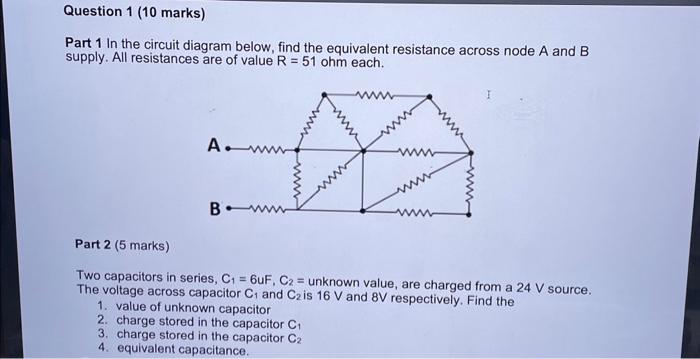 Solved Part 1 In the circuit diagram below, find the | Chegg.com