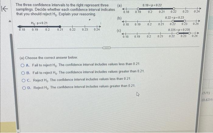 Solved The three confidence intervals to the right represent | Chegg.com