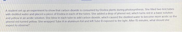 Solved A student set up an experiment to show that carbon | Chegg.com