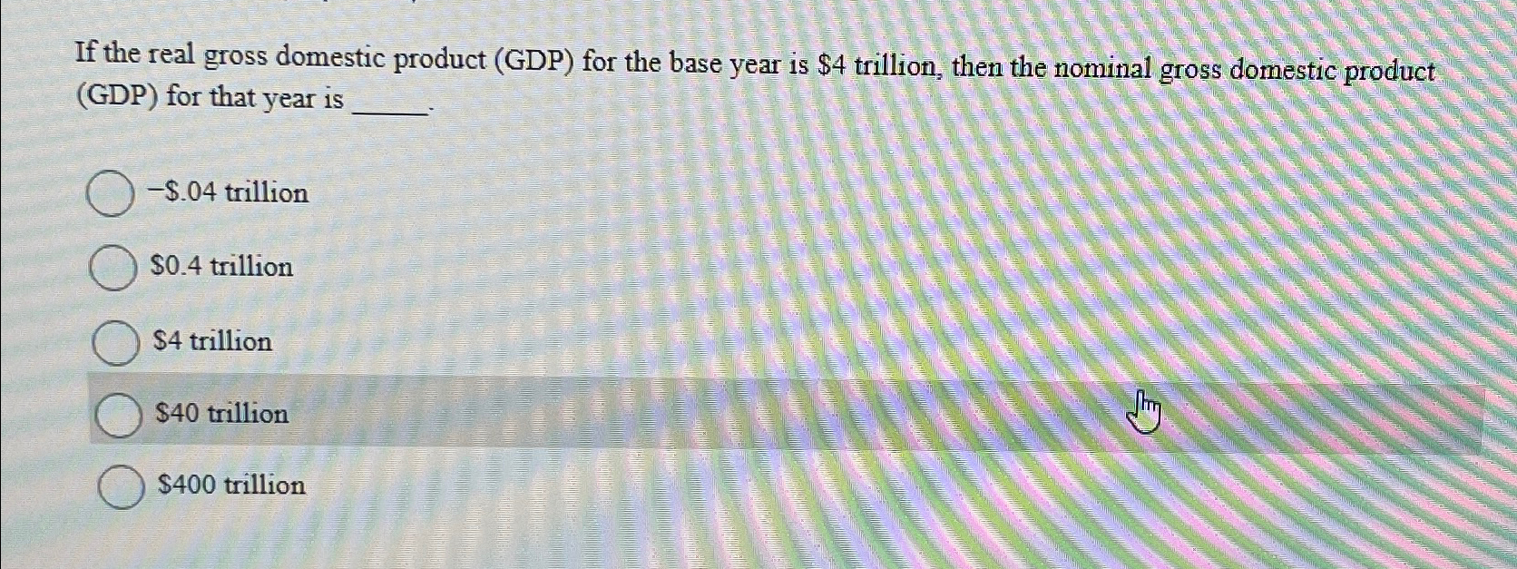 Solved If the real gross domestic product (GDP) ﻿for the | Chegg.com