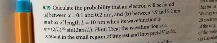 Solved 9.19 Calculate the probability that an electron will | Chegg.com