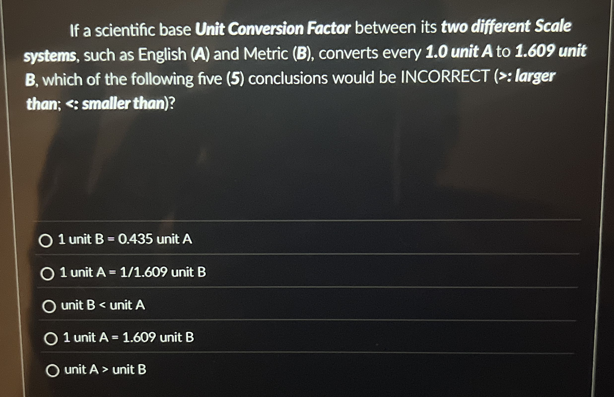Solved If a scientific base Unit Conversion Factor between