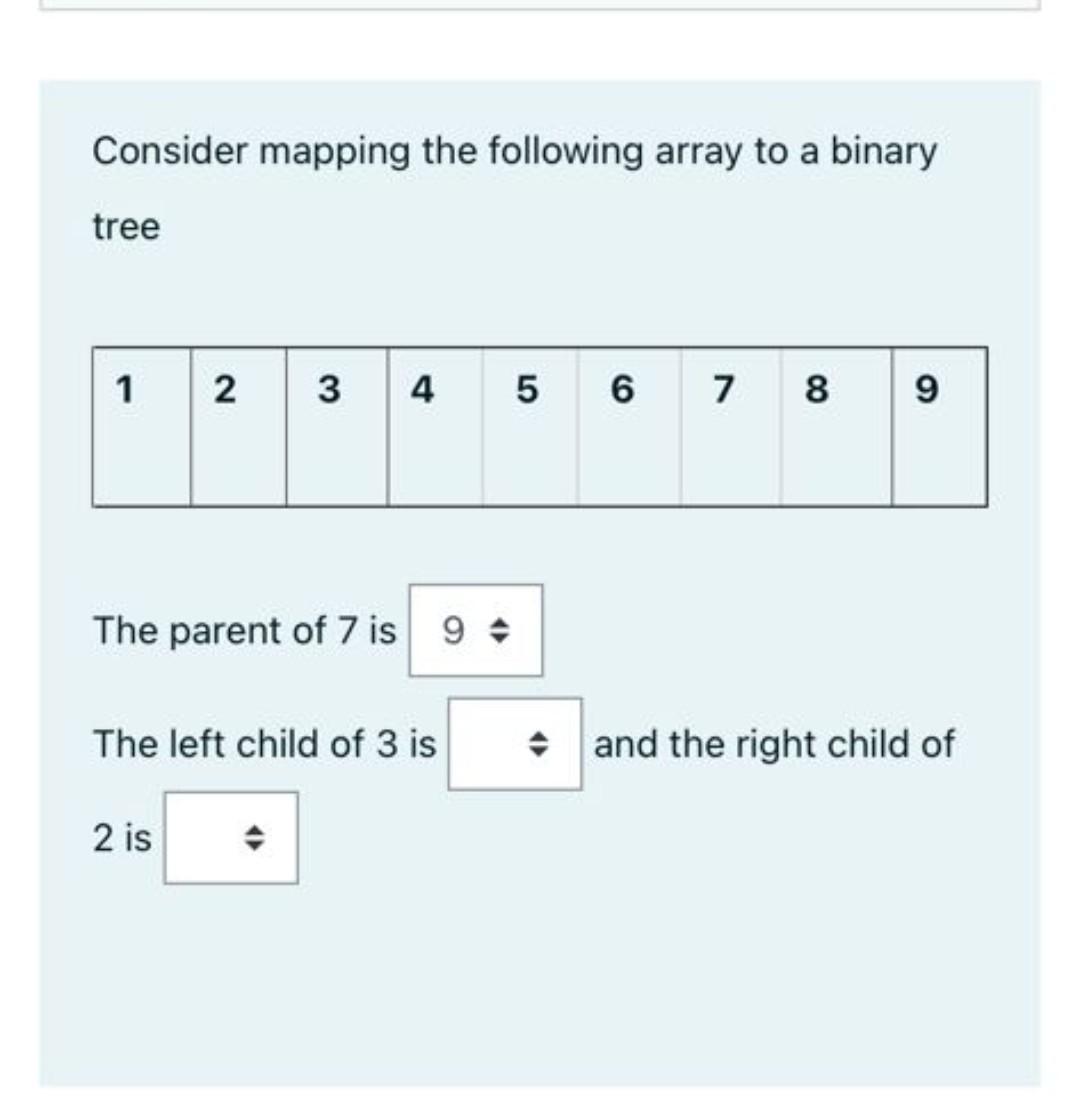 Solved Consider mapping the following array to a binary tree | Chegg.com